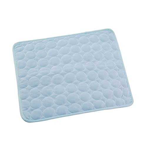 Kühlmatte für Hunde, Eisseide, Sommer, Haustier, selbstkühlende Matten, waschbar, tragbar, hält kühl, Pad für Hunde, Katzen, Haustiere Hundeklo Für Welpen (Light Blue, L) von EraAja