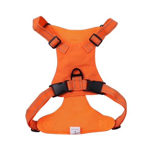 Mesh Clip Traktion Brust Rücken Haustier Leine Haustier Nylon Leine Halsband Hundeleine Am Körper (Orange, XL) von EraAja