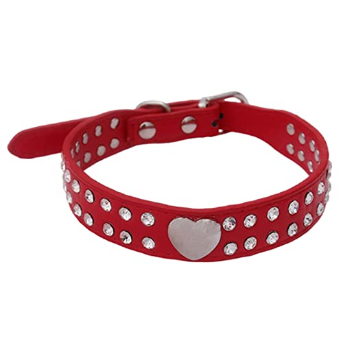 Niedliches Hundehalsband mit Bling-Bling-Strasssteinen -Blumenmuster -Hundehalsband für kleine und mittlere Größen Halsband Hund Zugstopp (C, M) von EraAja