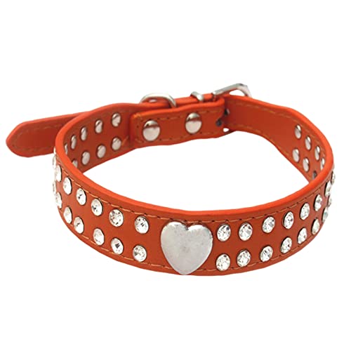 Niedliches Hundehalsband mit Bling-Bling-Strasssteinen -Blumenmuster -Hundehalsband für kleine und mittlere Größen Halsband Hund Zugstopp (D, XS) von EraAja
