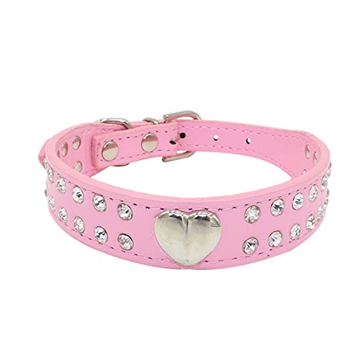 Niedliches Hundehalsband mit Bling-Bling-Strasssteinen -Blumenmuster -Hundehalsband für kleine und mittlere Größen Halsband Hund Zugstopp (E, M) von EraAja