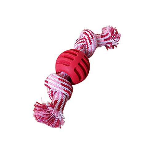 Pet Braid Aggressive Rope Toy Pet Toy Dog Cleaning Chewers Chew Pull Tooth Pet Toys Kaninchen Katzenspielzeug (Red, One Size) von EraAja