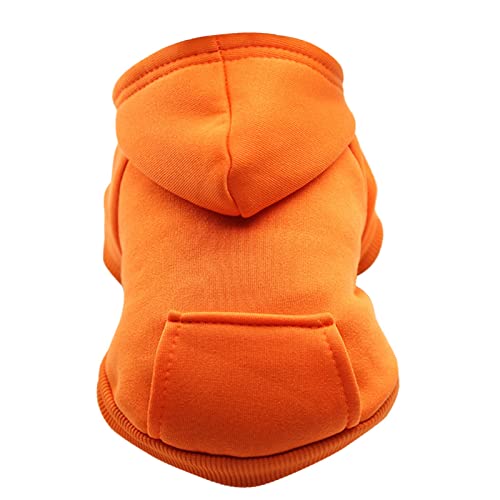 -Pullover, mittlerer Winter-Hunde-Hoodie, Junge mit Tasche, Hunde-Fleece für kleine Herbst-Welpen-Kleidung – warme Haustier-Kleidung Hundepullover Für Große Hunde (Orange, S) von EraAja