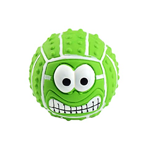 Quietschendes Hundespielzeug, weicher Latexkautschuk, quietschender Hundeball für kleine Welpen und mittelgroße Hunde, langlebiges Hundequietschen, interaktives Spiel, Hundespielzeug (Green, One Size) von EraAja