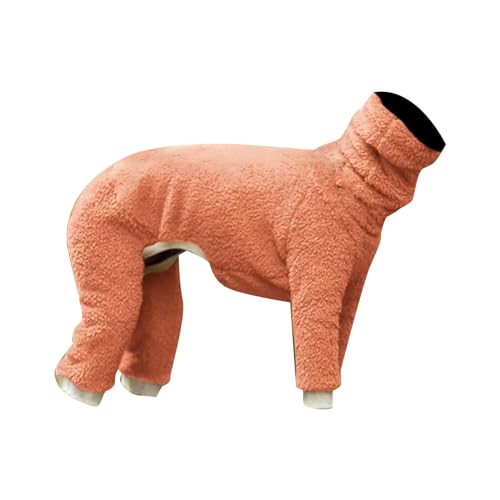 Winter-Kapuzenpullover, Anti-Haarausfall, Outdoor-Hund, Warmer Rollkragenpullover, vierbeinige Hundejacke aus doppeltem Samt Hunde Wintermantel Mops (Orange, L) von EraAja