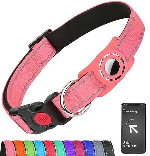Erbine Airtag Hundehalsband mit AirTag-Halterung für Welpen, kleine Hunde, reflektierend, weich gepolstert & Sicherheitsverriegelungsschnalle, Nylon, Haustierhalsbänder verstellbar für alle Rassen, Erbine Airtag Hundehalsband mit AirTag-Halterung für Welpen, kleine Hunde, reflektierend, weich gepolstert & Sicherheitsverriegelungsschnalle, Nylon, Haustierhalsbänder verstellbar für alle Rassen, von Erbine