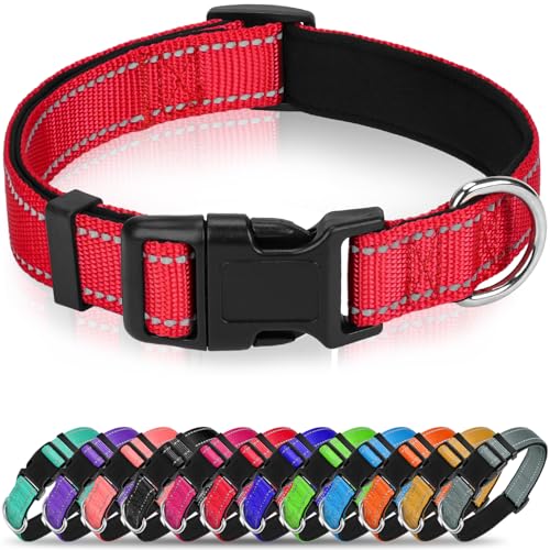 Erbine Reflektierendes Hundehalsband, weiches Neopren, gepolstertes Nylon, Haustierhalsband mit Schnellverschluss-Schnalle, verstellbar für extra große Hunde, Rot, Größe XL Erbine Reflektierendes Hundehalsband, weiches Neopren, gepolstertes Nylon, Haustierhalsband mit Schnellverschluss-Schnalle, verstellbar für extra große Hunde, Rot, Größe XL von Erbine