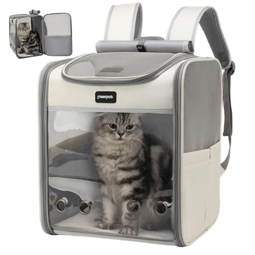 Cat -Rucksack, 16x14x11 Zoll atmungsaktives Mesh Pet Rucksack Carrier mit Belüftungslöchern, faltbar und tragbar für Reisen, Pflege, Outdoor Cat Carrier von Ercoiong