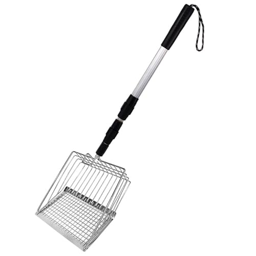 Ercoiong Chicken Poop Schaufel, Abnehmbarer Metallstreu -Schaufel mit verstellbarem Langgriff, Edelstahlmüllschaufel für Hühnchen -Coop -Accessoires Hühnerkacke Scooper verwendet von Ercoiong