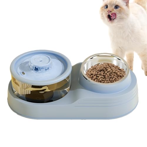 Erconsso Automatischer Futterautomat,Automatischer Katzenfutterspender,2-in-1-Wasserspender Für Haustiere |Katzenspender Für Den Innenbereich, Katzenfutter- Und Wasserspender Mit Großer von Erconsso