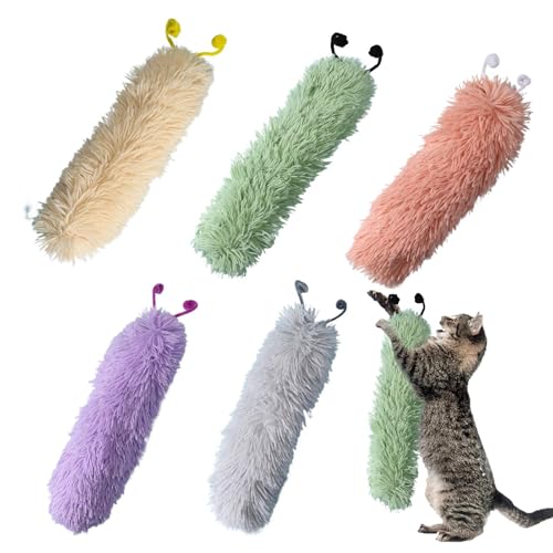 Erconsso Interaktives Katzenspielzeug - 5er Set Katzenkauspielzeug In Raupenform,Multifunktionale Beißringe Für Kleine & Mittelgroße Kitten Erconsso Interaktives Katzenspielzeug - 5er Set Katzenkauspielzeug In Raupenform,Multifunktionale Beißringe Für Kleine & Mittelgroße Kitten von Erconsso