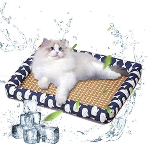 Erconsso Kühlung Hundematte, Haustierkühlmatten für Hunde | Katzenkühlkissen,12x16inch waschbarer wasserdichtes Nicht rutsches atmungsaktives Haustiermatratz von Erconsso