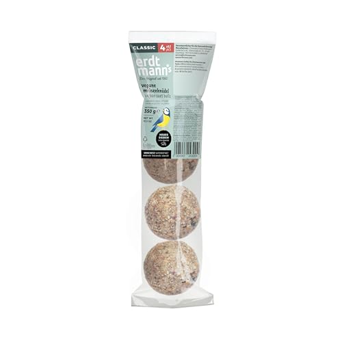 Erdtmanns Meisenknödel 24 Stück Vegan | 100% Vegan | Umweltfreundlich I Vielfältige Zusammensetzung I Leichte Nahrungsaufnahme I Festmahl für Singvögel von Erdtmanns