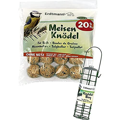 Erdtmanns 20 Meisenknödel ohne Netz plus 1 Knödelboy, 1er Pack (1 x 1700 g) von Erdtmanns