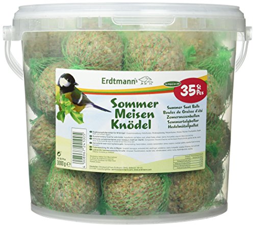 Erdtmanns 35 Sommer-Meisenknödel im Eimer 3 kg – Wildvogelfutter mit Haferflocken, Früchten & Saaten – moderater Energiegehalt für warme Monate – für Körner- & Weichfresser Erdtmanns 35 Sommer-Meisenknödel im Eimer 3 kg – Wildvogelfutter mit Haferflocken, Früchten & Saaten – moderater Energiegehalt für warme Monate – für Körner- & Weichfresser von Erdtmanns