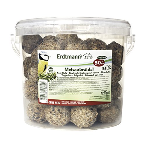 Erdtmanns 50 Meisenknödel ohne Netz im Eimer (1 x 4,25 kg) I Hochwertige Rohstoffe I Für freilebende Vögel I Optimale Konsistenz I Umweltfreundlich I Vielseitig verwendbar von Erdtmanns