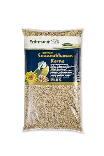 ERDTMANNS – geschälte Sonnenblumenkerne für freilebende Vögel, 2,5 kg I Fütterung ohne Rückstände I Ergänzungsfutter I Ganzjahresfutter I für Balkon- und Terrassenfütterung I Wildvogel freundlich von Erdtmanns