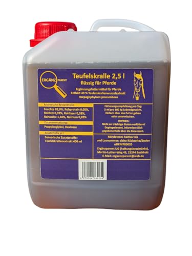 Ergänzparent Teufelskralle für Pferde flüssig Liquid 2,5 Liter Kanister wertvolles Ergänzungsfuttermittel Ergänzparent Teufelskralle für Pferde flüssig Liquid 2,5 Liter Kanister wertvolles Ergänzungsfuttermittel von Ergänzparent