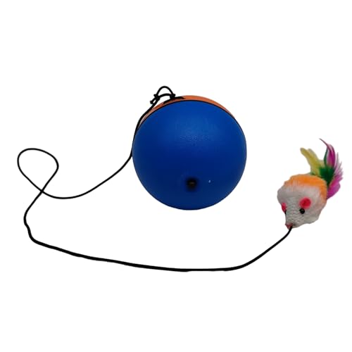 Erice Interaktives Katzenspielzeug, Aktiver Rollball für Katzen, Katzenspielzeug Interaktiv, Hundespielzeug mit Plüschmaus, Automatisch Bewegliches Hüpfen Rotierender Ball, Springaktivierungsball (C) von Erice