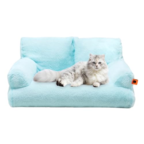 Erice Katzenbetten für Indoor-Katzen, waschbares Plüsch-Haustiersofa, warmes Katzennest, Katzenmöbel für Indoor-Katzen, abnehmbares kleines Hundesofa, Plüsch-Welpenbett für kleine, mittelgroße Hunde, von Erice