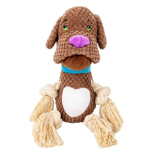 Erice Welpen-Zahnspielzeug, weiches Haustier-Zahnreinigungsspielzeug für Hunde, robustes Hundespielzeug, interaktives Hundespielzeug, langlebiges Haustier-Hundespielzeug mit Cartoon-Hundeform, von Erice