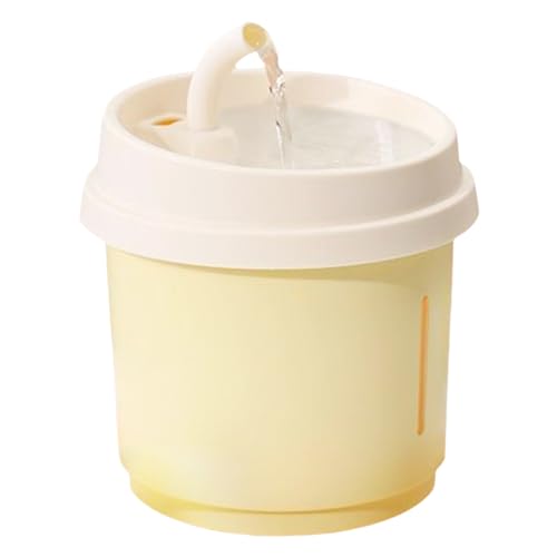 Katzenbrunnen, Haustier-Trinkspender, 1,8 l automatischer Wasserbrunnenspender mit Filtern ausgestattet, Katzentrinkbrunnen (Gelb, S) von Erice