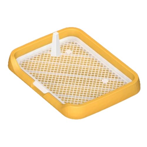 Puppy Pad Holder Tray, Mesh Grids Flat Potty Tray Pee Pad for Dogs, Dog Potty Tray, Easy Cleaning Pet Potty Supplies with Removable Column, Simple Setup Pee Holder for Dogs, Puppies, Pets (Yellow) von Erice