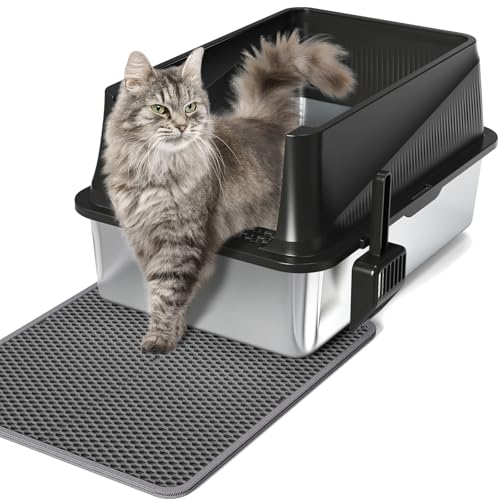 Erinaik Geschlossene Katzentoilette XL Extra Große Hochseitig Metall Schwarz Erinaik Geschlossene Katzentoilette XL Extra Große Hochseitig Metall Schwarz von Erinaik