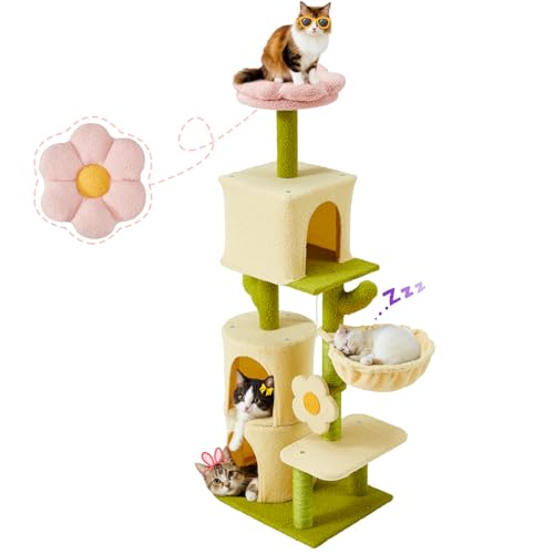 Erinnyees Flower Cat Tree, 55.1 Inches Cat Tower, Sturdy Kitty Tree Tower with Scratching Post, Condos, Soft Hammock, Flower Barch, Multi-Level Modern Kitty Activity Center Erinnyees Flower Cat Tree, 55.1 Inches Cat Tower, Sturdy Kitty Tree Tower with Scratching Post, Condos, Soft Hammock, Flower Barch, Multi-Level Modern Kitty Activity Center von Erinnyees