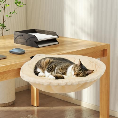 Erinnyees Katzen-Schreibtischbett, platzsparende Katzenhängematte für Schreibtisch, stabil und verstellbar, weiches Plüsch-Kittybett, unterstützt bis zu 20 kg, geeignet für Home Office und Spiele, Erinnyees Katzen-Schreibtischbett, platzsparende Katzenhängematte für Schreibtisch, stabil und verstellbar, weiches Plüsch-Kittybett, unterstützt bis zu 20 kg, geeignet für Home Office und Spiele, von Erinnyees