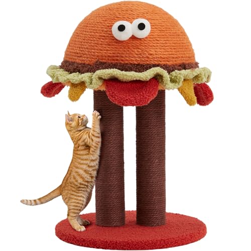 Erinnyees Kratzbaum in Hamburgerform, 47 cm, niedlicher kleiner Katzenkratzbaum für Indoor-Katzen mit Sisalseil, lustiger und funktionaler Möbelschutz für Kätzchen Erinnyees Kratzbaum in Hamburgerform, 47 cm, niedlicher kleiner Katzenkratzbaum für Indoor-Katzen mit Sisalseil, lustiger und funktionaler Möbelschutz für Kätzchen von Erinnyees