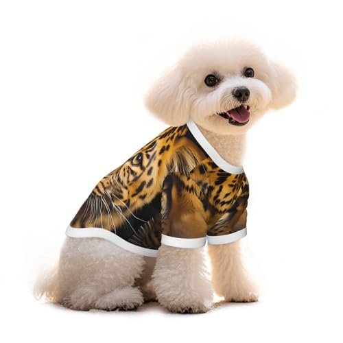 Das Haustier-T-Shirt mit tiefen Augen und Leopardenmuster aus reiner Baumwolle für Hunde und Katzen, bequeme Weste für kleine und mittelgroße Sommer-Winterkleidung Das Haustier-T-Shirt mit tiefen Augen und Leopardenmuster aus reiner Baumwolle für Hunde und Katzen, bequeme Weste für kleine und mittelgroße Sommer-Winterkleidung von Erwqavc