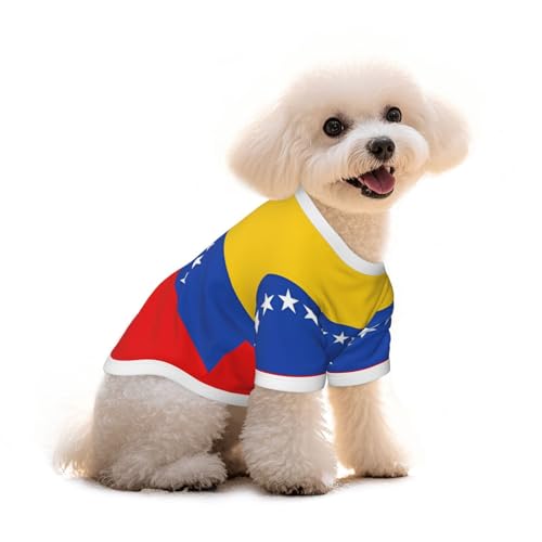 Haustier-T-Shirt, Motiv: Flagge von Venezuela, reine Baumwolle, für Hunde und Katzen, bequem, für kleine und mittelgroße Sommer-Winterkleidung Haustier-T-Shirt, Motiv: Flagge von Venezuela, reine Baumwolle, für Hunde und Katzen, bequem, für kleine und mittelgroße Sommer-Winterkleidung von Erwqavc