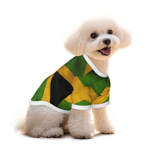 Haustier-T-Shirt, Motiv: alte jamaikanische Flagge, reine Baumwolle, für Hunde und Katzen, bequeme Weste für kleine und mittelgroße Sommer-Winterkleidung Haustier-T-Shirt, Motiv: alte jamaikanische Flagge, reine Baumwolle, für Hunde und Katzen, bequeme Weste für kleine und mittelgroße Sommer-Winterkleidung von Erwqavc