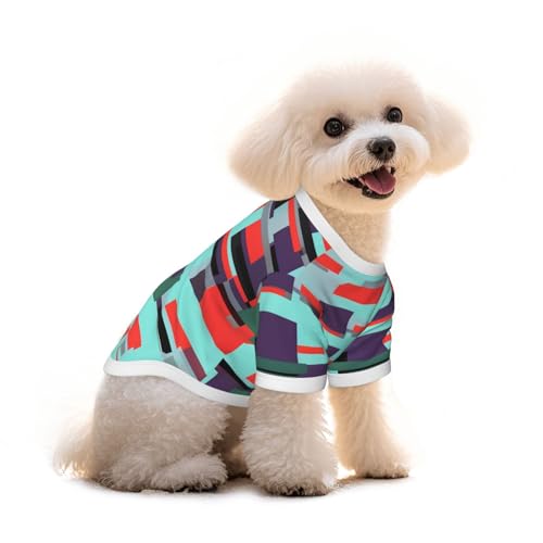 Haustier-T-Shirt aus reiner Baumwolle, gestreift, für Hunde und Katzen, bequem, für kleine und mittelgroße Sommer-Winterkleidung von Erwqavc
