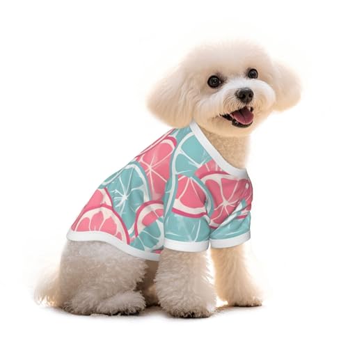 Haustier-T-Shirt für Hunde und Katzen, Motiv Zitrusscheiben, reine Baumwolle, bequem, für kleine und mittelgroße Sommer-Winterkleidung von Erwqavc