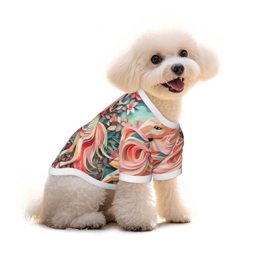 Haustier-T-Shirt für Hunde und Katzen, Motiv: Einhorn-Druck, reine Baumwolle, bequem, für kleine und mittelgroße Sommer-Winterkleidung Haustier-T-Shirt für Hunde und Katzen, Motiv: Einhorn-Druck, reine Baumwolle, bequem, für kleine und mittelgroße Sommer-Winterkleidung von Erwqavc