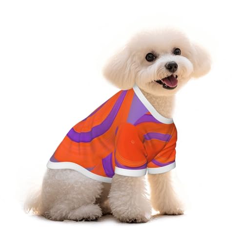 Haustier-T-Shirt für Hunde und Katzen, aus reiner Baumwolle, für kleine und mittelgroße Sommer-Winterkleidung, Orange von Erwqavc