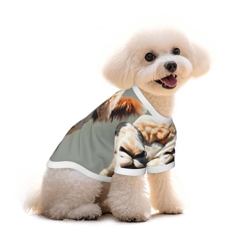 Haustier-T-Shirt mit Alpaka-Avatar-Druck, reine Baumwolle, für Hunde und Katzen, bequem, für kleine und mittelgroße Sommer-Winterkleidung von Erwqavc