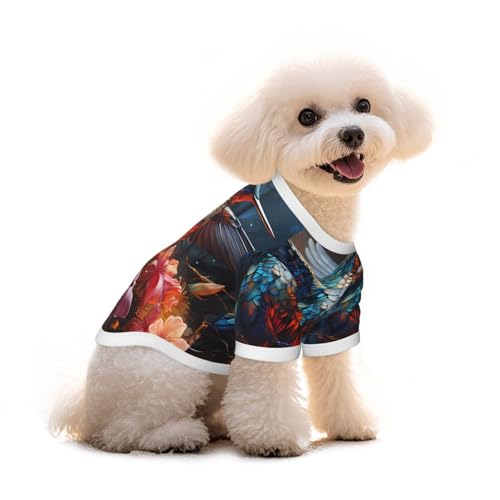 Haustier-T-Shirt mit Kolibri-Aufdruck, reine Baumwolle, für Hunde und Katzen, bequem, für kleine und mittelgroße Sommer-Winterkleidung Haustier-T-Shirt mit Kolibri-Aufdruck, reine Baumwolle, für Hunde und Katzen, bequem, für kleine und mittelgroße Sommer-Winterkleidung von Erwqavc