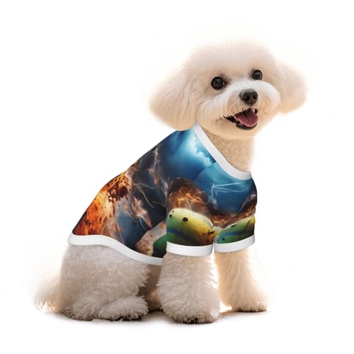 Haustier-T-Shirt mit Lightning-Tennis-Druck, reine Baumwolle, für Hunde und Katzen, bequem, für kleine und mittelgroße Sommer-Winterkleidung von Erwqavc