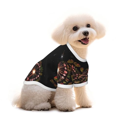 Haustier-T-Shirt mit Löwenzahn-Motiv, reine Baumwolle, für Hunde und Katzen, bequem, für kleine und mittelgroße Sommer-Winterkleidung von Erwqavc