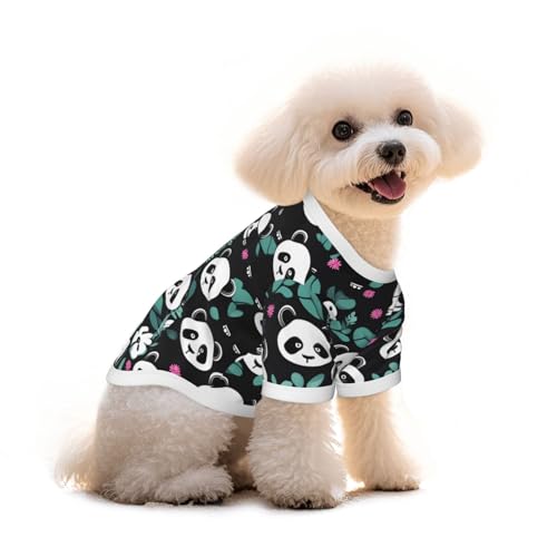 Haustier-T-Shirt mit Panda-Motiv, aus reiner Baumwolle, für Hunde und Katzen, bequem, für kleine und mittelgroße Sommer-Winterkleidung von Erwqavc