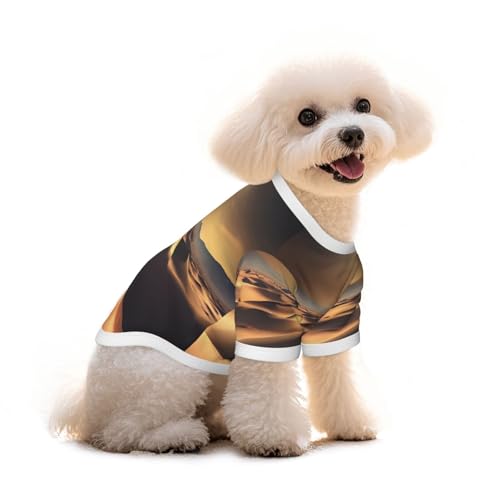 Haustier-T-Shirt mit Sahara-Wüstenaufdruck, reine Baumwolle, für Hunde und Katzen, bequeme Weste für kleine und mittelgroße Sommer-Winterkleidung von Erwqavc