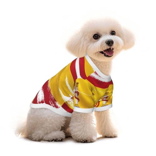 Haustier-T-Shirt mit Spanien-Flagge, reine Baumwolle, für Hunde und Katzen, bequeme Weste für kleine und mittelgroße Sommer-Winterkleidung Haustier-T-Shirt mit Spanien-Flagge, reine Baumwolle, für Hunde und Katzen, bequeme Weste für kleine und mittelgroße Sommer-Winterkleidung von Erwqavc