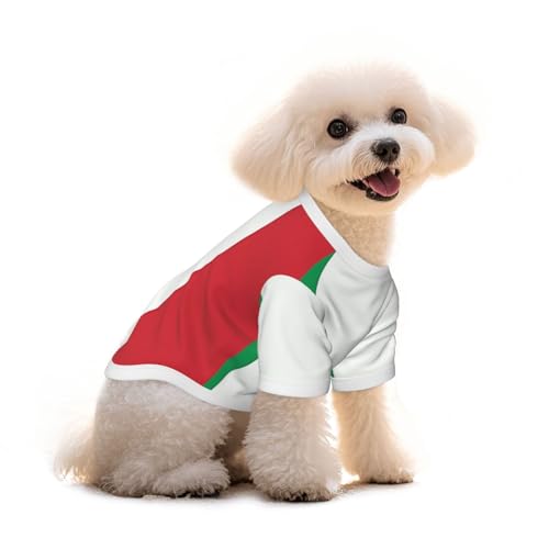 Haustier-T-Shirt mit italienischer Flagge, reine Baumwolle, für Hunde und Katzen, bequem, für kleine und mittelgroße Sommer-Winterkleidung von Erwqavc