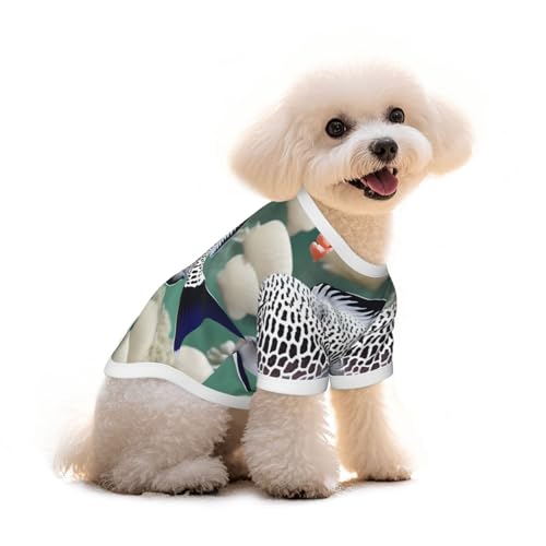 Haustier-T-Shirt mit tropischem Fisch-Druck, reine Baumwolle, für Hunde und Katzen, bequem, für kleine und mittelgroße Sommer-Winterkleidung von Erwqavc