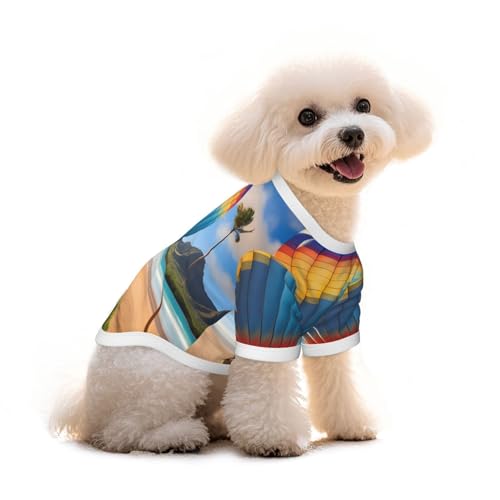 Hawaii Heißluftballon-Druck, reine Baumwolle, Haustier-T-Shirt, Hunde und Katzen, bequeme Weste, für kleine und mittelgroße Sommer-Winterkleidung Hawaii Heißluftballon-Druck, reine Baumwolle, Haustier-T-Shirt, Hunde und Katzen, bequeme Weste, für kleine und mittelgroße Sommer-Winterkleidung von Erwqavc