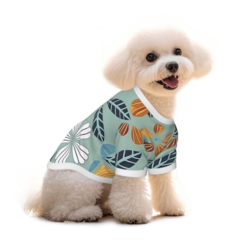 Hellfarbiges Haustier-T-Shirt mit Blumendruck, reine Baumwolle, für Hunde und Katzen, bequeme Weste für kleine und mittelgroße Sommer-Winterkleidung Hellfarbiges Haustier-T-Shirt mit Blumendruck, reine Baumwolle, für Hunde und Katzen, bequeme Weste für kleine und mittelgroße Sommer-Winterkleidung von Erwqavc