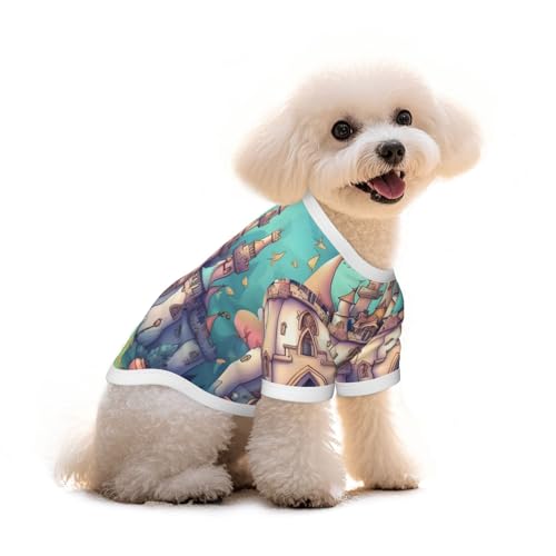 Klassisches Haustier-T-Shirt aus reiner Baumwolle, für Hunde und Katzen, bequem, für kleine und mittelgroße Sommer-Winterkleidung von Erwqavc